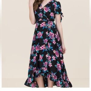 Miami black floral maxi dress- small